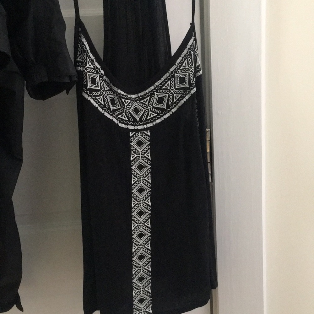 Black tank with white pattern
